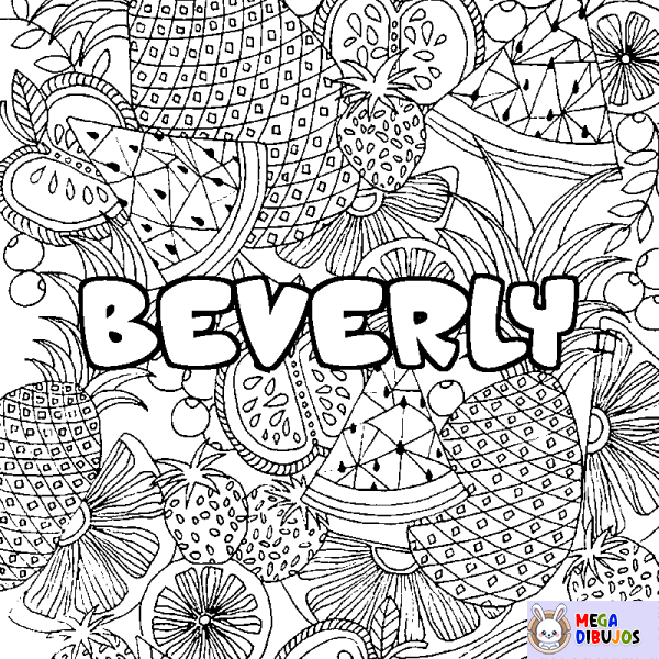 Coloración del nombre BEVERLY - decorado mandala de frutas