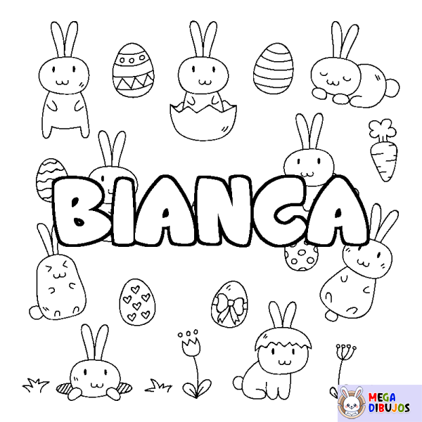 Coloración del nombre BIANCA - decorado Pascua