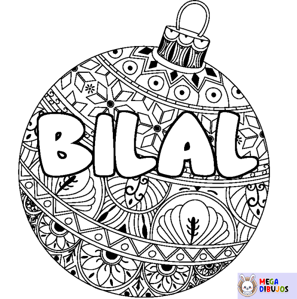 Coloración del nombre BILAL - decorado bola de Navidad