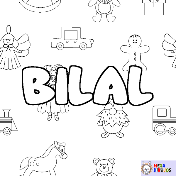 Coloración del nombre BILAL - decorado juguetes