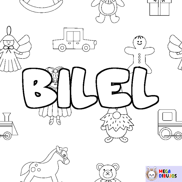 Coloración del nombre BILEL - decorado juguetes