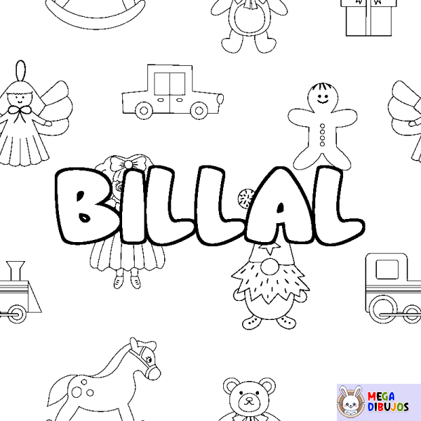 Coloración del nombre BILLAL - decorado juguetes