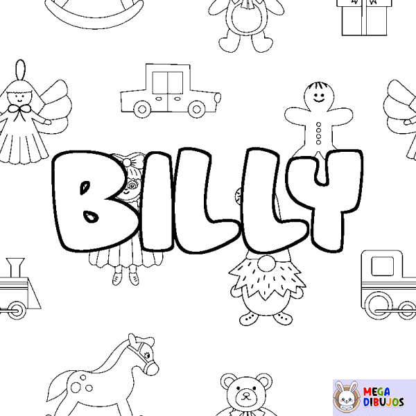 Coloración del nombre BILLY - decorado juguetes