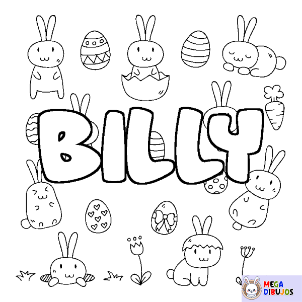 Coloración del nombre BILLY - decorado Pascua