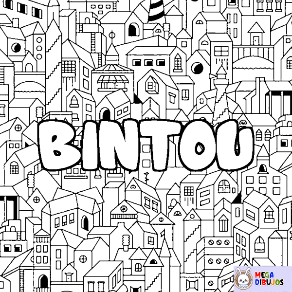 Coloración del nombre BINTOU - decorado ciudad