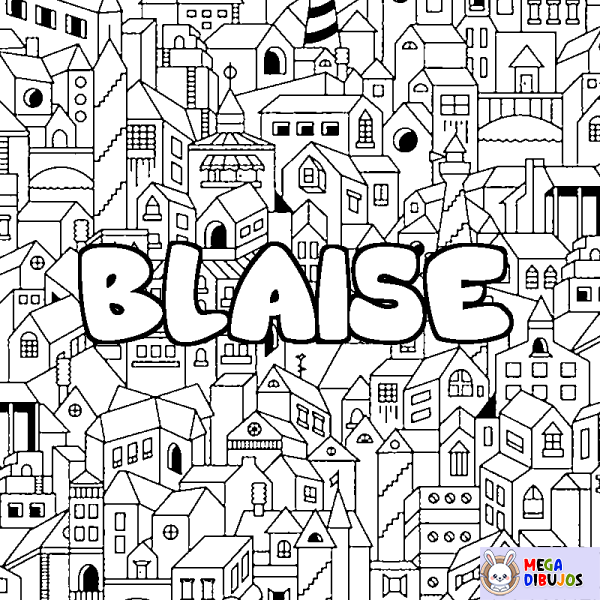 Coloración del nombre BLAISE - decorado ciudad