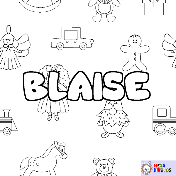 Coloración del nombre BLAISE - decorado juguetes