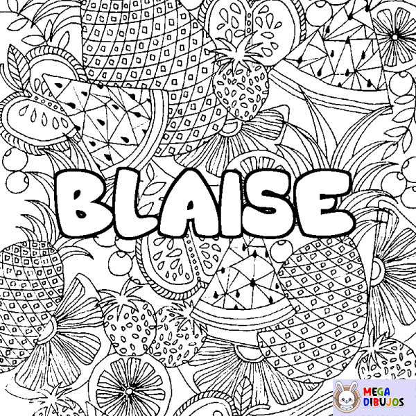 Coloración del nombre BLAISE - decorado mandala de frutas