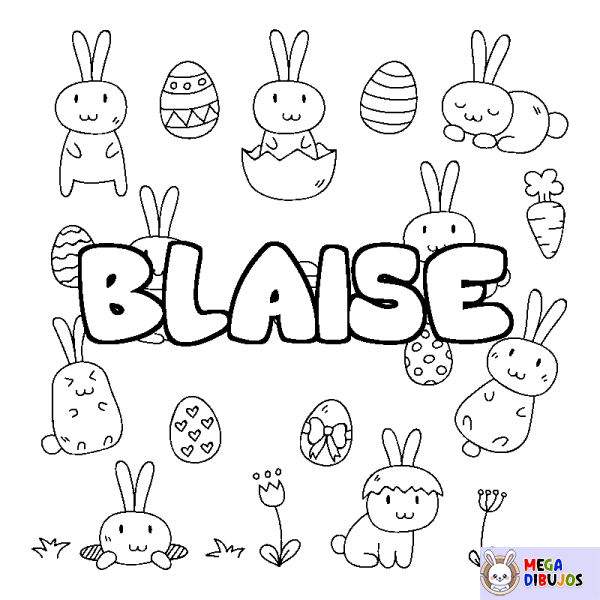 Coloración del nombre BLAISE - decorado Pascua