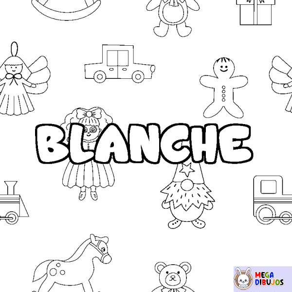 Coloración del nombre BLANCHE - decorado juguetes