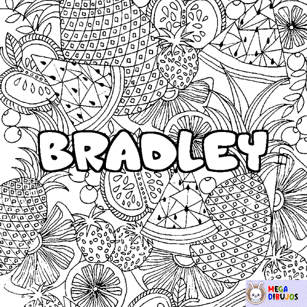 Coloración del nombre BRADLEY - decorado mandala de frutas