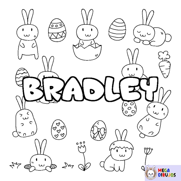 Coloración del nombre BRADLEY - decorado Pascua