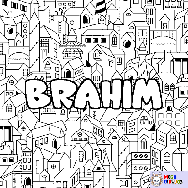 Coloración del nombre BRAHIM - decorado ciudad