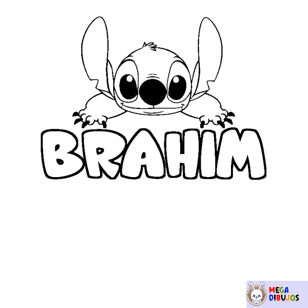 Coloración del nombre BRAHIM - decorado Stitch