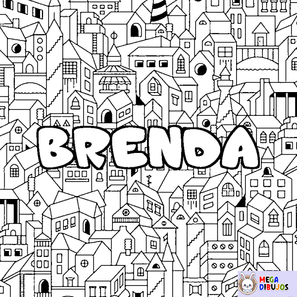 Coloración del nombre BRENDA - decorado ciudad