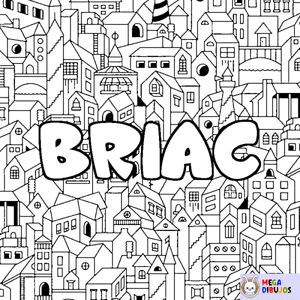 Coloración del nombre BRIAC - decorado ciudad