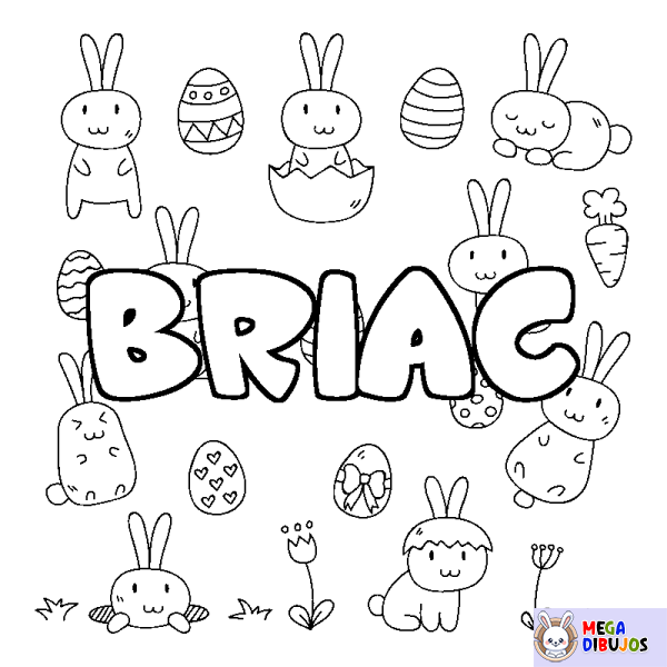 Coloración del nombre BRIAC - decorado Pascua