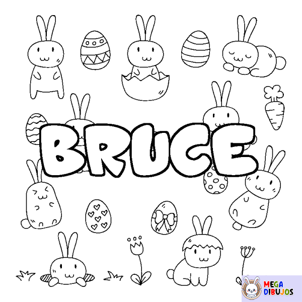 Coloración del nombre BRUCE - decorado Pascua