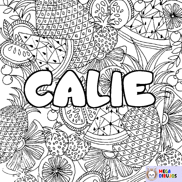 Coloración del nombre CALIE - decorado mandala de frutas