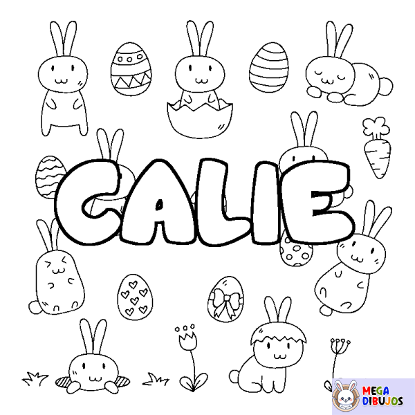 Coloración del nombre CALIE - decorado Pascua