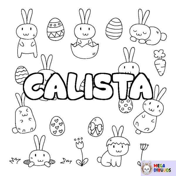 Coloración del nombre CALISTA - decorado Pascua