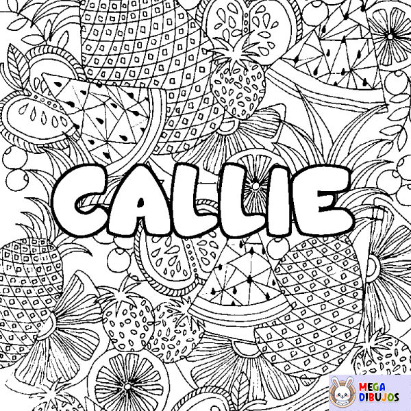 Coloración del nombre CALLIE - decorado mandala de frutas