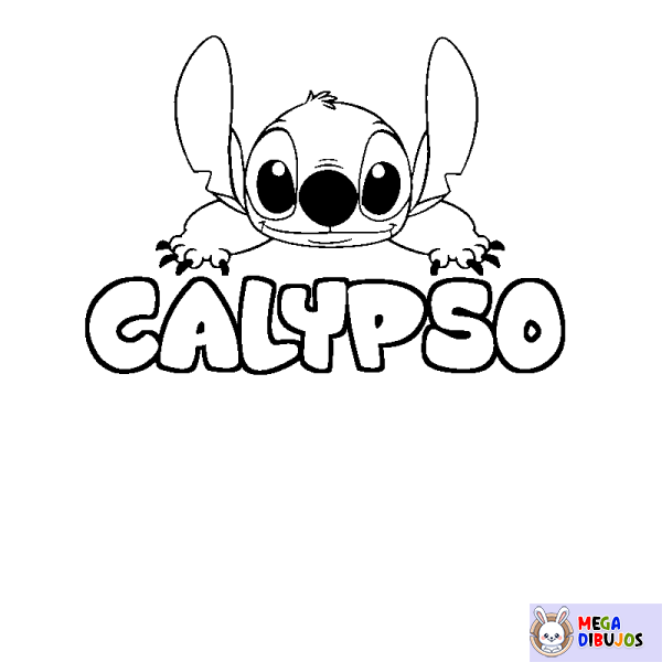 Coloración del nombre CALYPSO - decorado Stitch