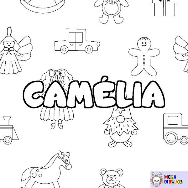 Coloración del nombre CAM&Eacute;LIA - decorado juguetes