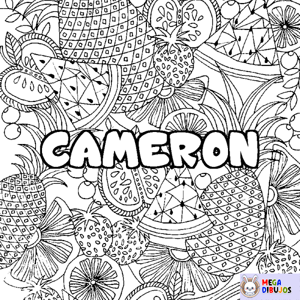 Coloración del nombre CAMERON - decorado mandala de frutas