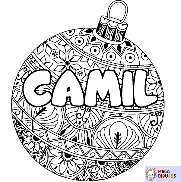 Coloración del nombre CAMIL - decorado bola de Navidad