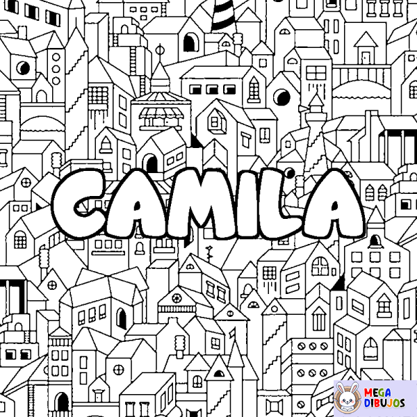 Coloración del nombre CAMILA - decorado ciudad