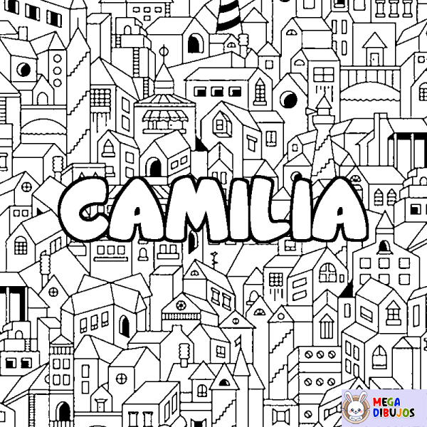 Coloración del nombre CAMILIA - decorado ciudad