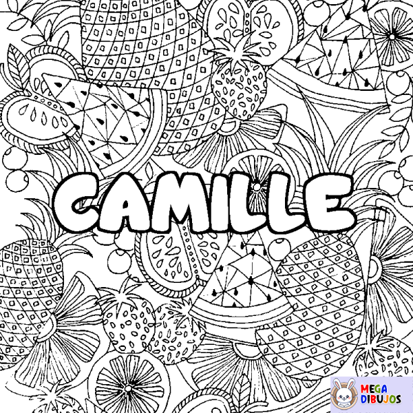 Coloración del nombre CAMILLE - decorado mandala de frutas