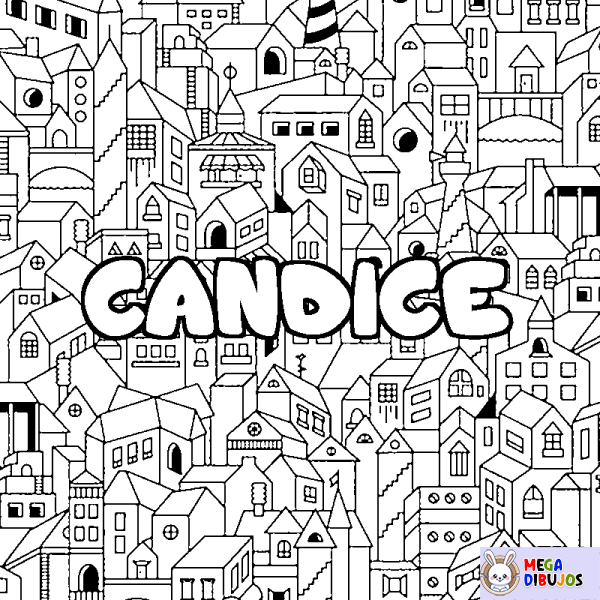 Coloración del nombre CANDICE - decorado ciudad