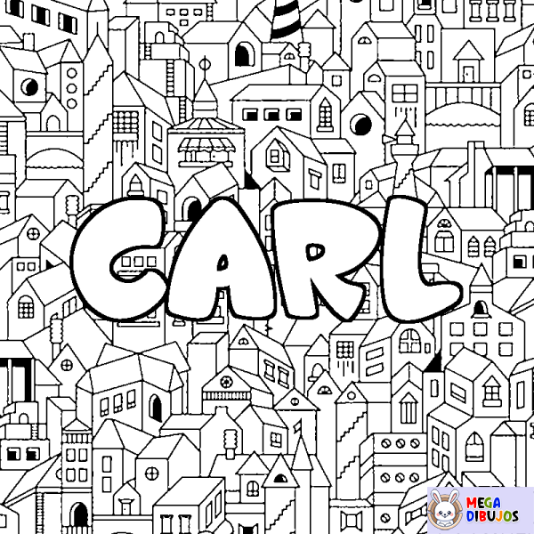 Coloración del nombre CARL - decorado ciudad