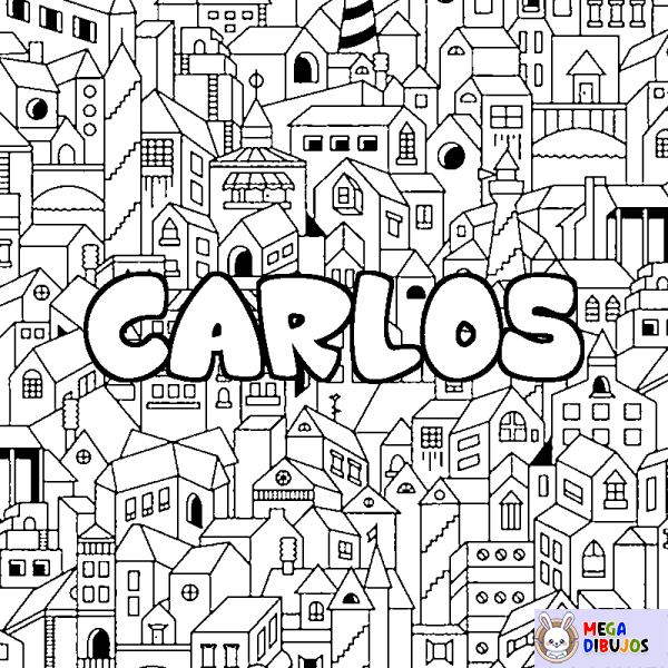 Coloración del nombre CARLOS - decorado ciudad