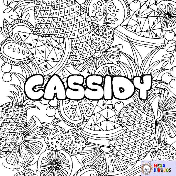 Coloración del nombre CASSIDY - decorado mandala de frutas