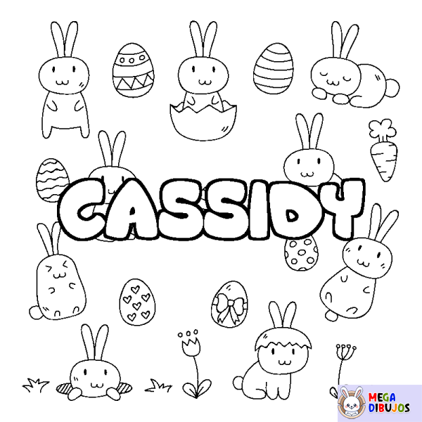 Coloración del nombre CASSIDY - decorado Pascua