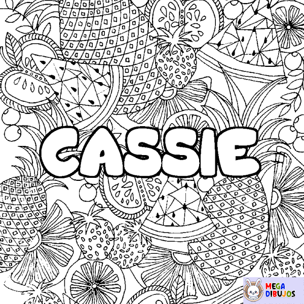 Coloración del nombre CASSIE - decorado mandala de frutas