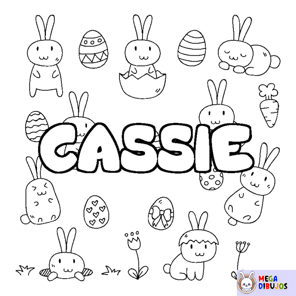 Coloración del nombre CASSIE - decorado Pascua