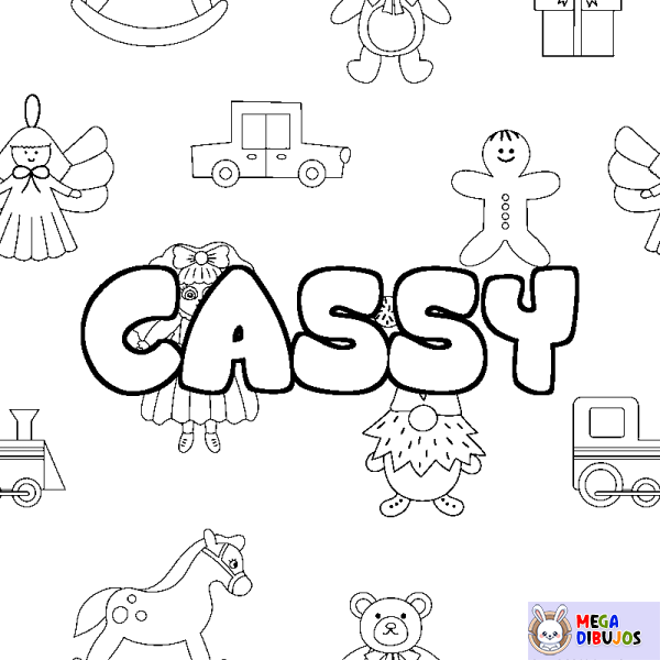 Coloración del nombre CASSY - decorado juguetes