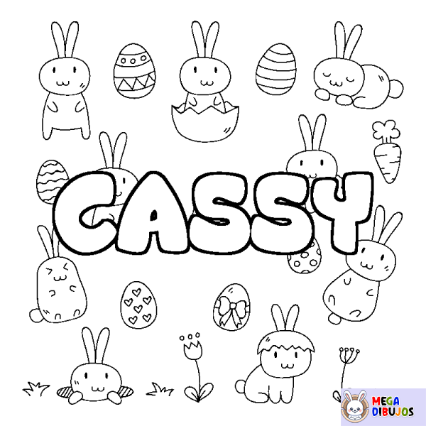 Coloración del nombre CASSY - decorado Pascua