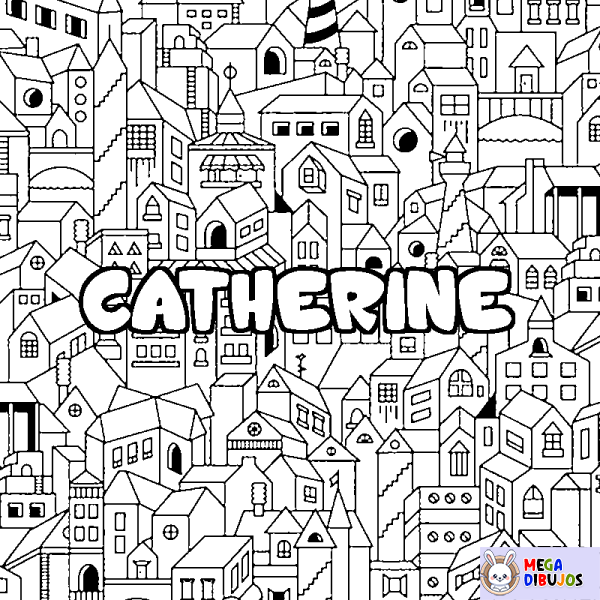 Coloración del nombre CATHERINE - decorado ciudad