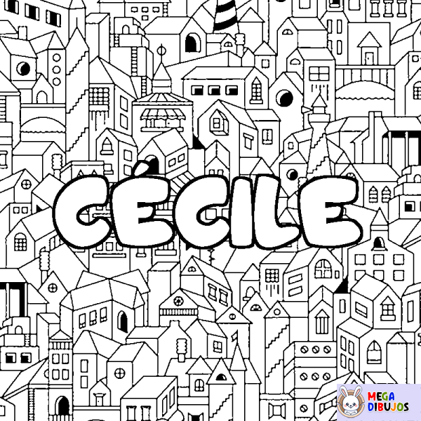 Coloración del nombre C&Eacute;CILE - decorado ciudad