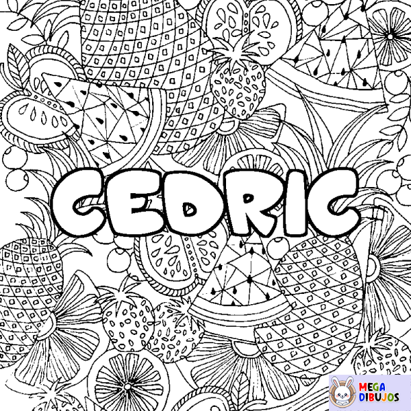 Coloración del nombre CEDRIC - decorado mandala de frutas