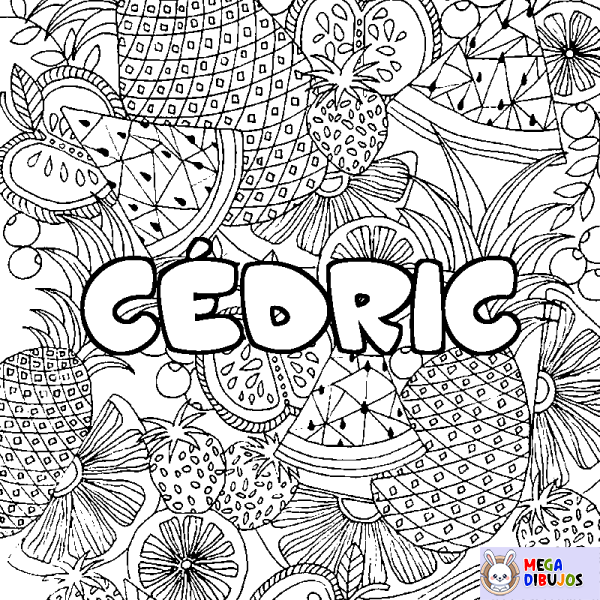 Coloración del nombre C&Eacute;DRIC - decorado mandala de frutas