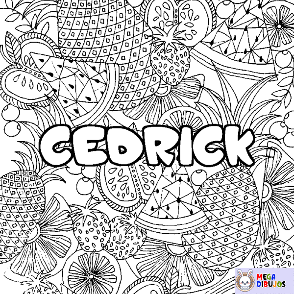 Coloración del nombre CEDRICK - decorado mandala de frutas