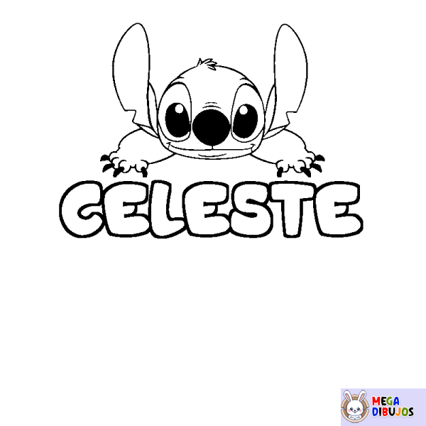 Coloración del nombre CELESTE - decorado Stitch