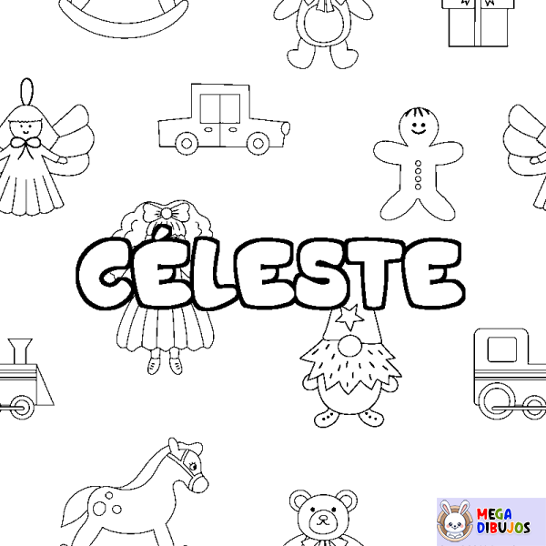 Coloración del nombre C&Eacute;LESTE - decorado juguetes