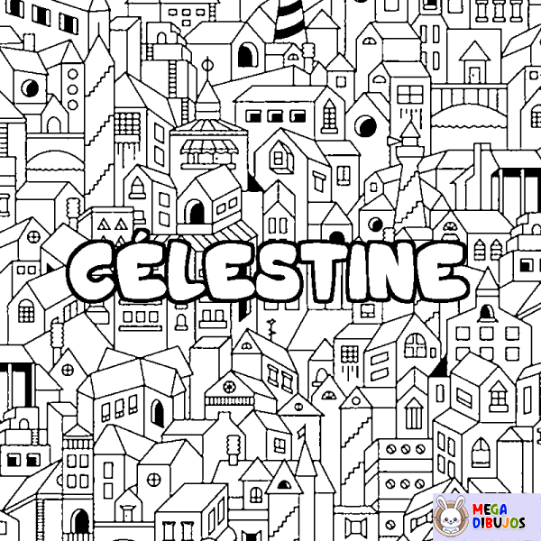 Coloración del nombre C&Eacute;LESTINE - decorado ciudad